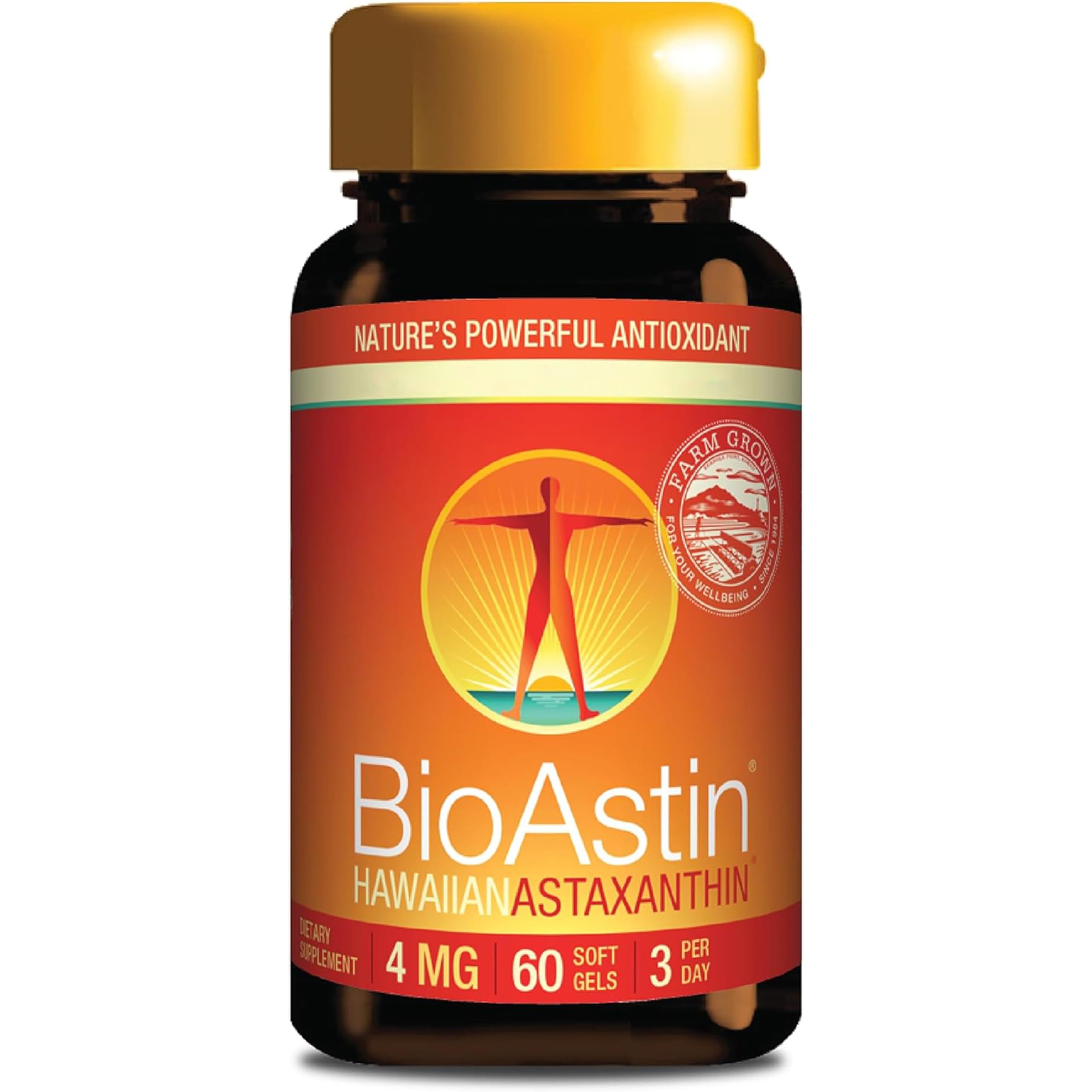 Hawaii, BioAstin, Hawaiian Astaxanthin, 4mg, 60 Softgels, Vitamin E, Gluten Free, Soy Free, Non-GMO