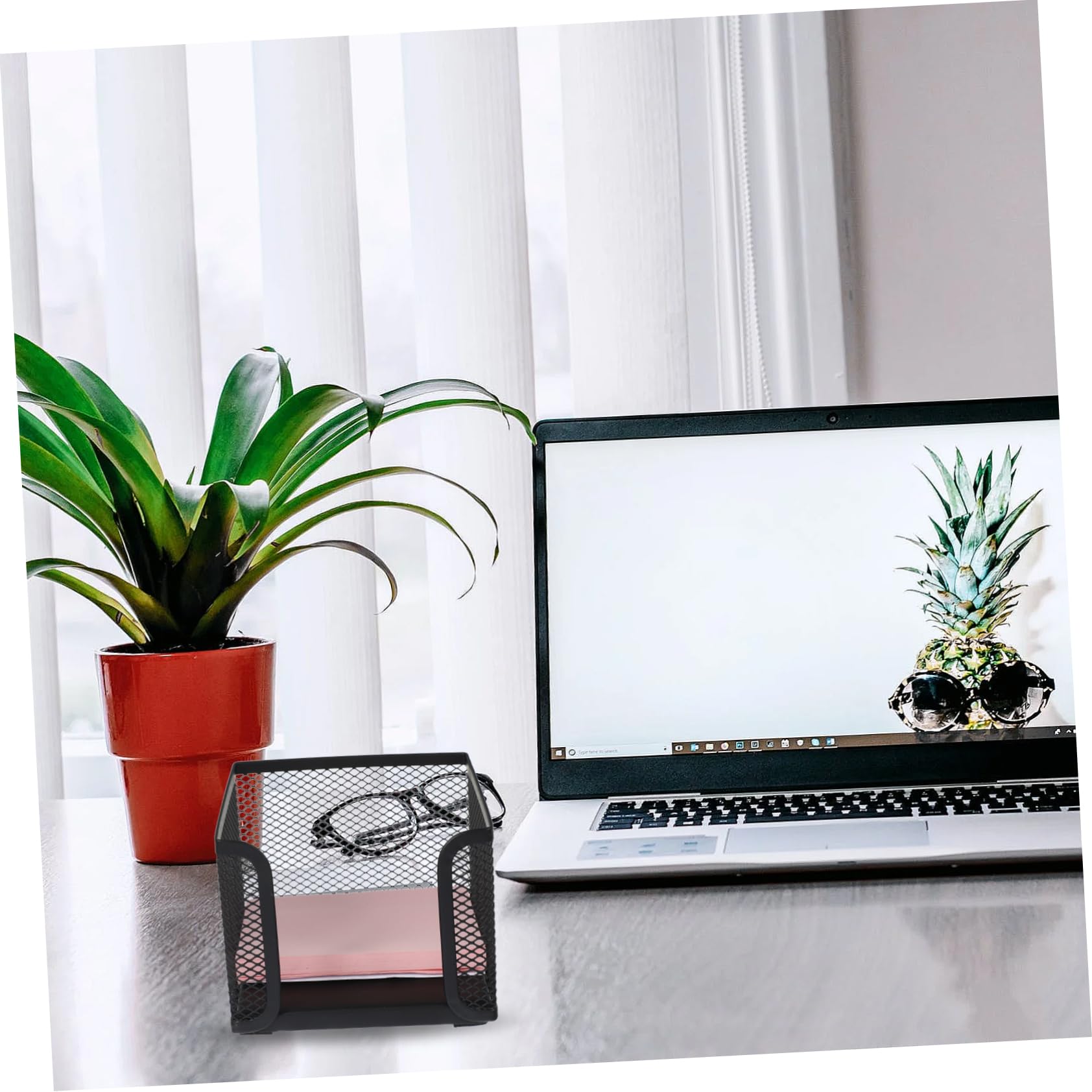 SHINEOFI 4 Set Di Blocchi Note in Rete Di Ferro Di Capacità Portablocco Da Scrivania Organizer Per Ufficio Facile Da Installare 3 Pezzi * 4