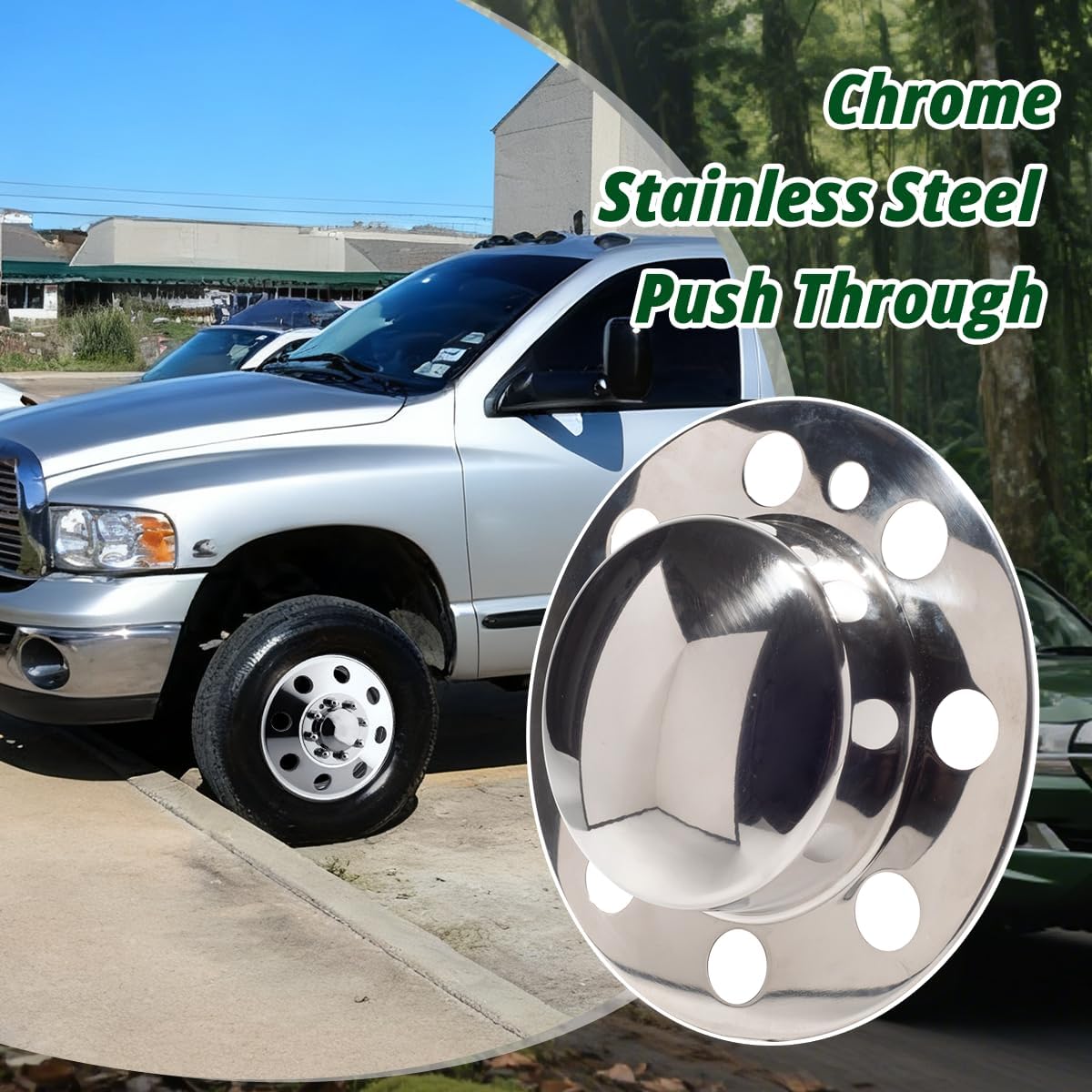 4 Pcs 5.15" Push Through Wheel Center Caps for 8 Lug Eagle ALLOYS Chrome Wheel - Stainless Steel Hub Caps (Fits 5.15" Bore, 2.13"&5.94 Tall, Chrome)