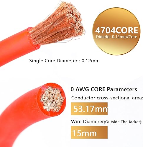 Miniatura 3 de TOPSTRONGGEAR Kit de amplificador calibre 0 True 0 AWG Amplificador Instalación de cableado Kit de amplificador de instalación Cables de instalación
