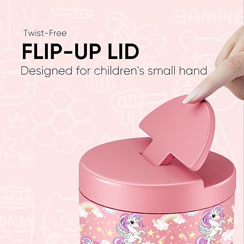 Miniatura 2 de Termo de sopa de 12 onzas para comida caliente para niños, tarro de comida aislado al vacío, termo de sopa sin torsiones para comida caliente