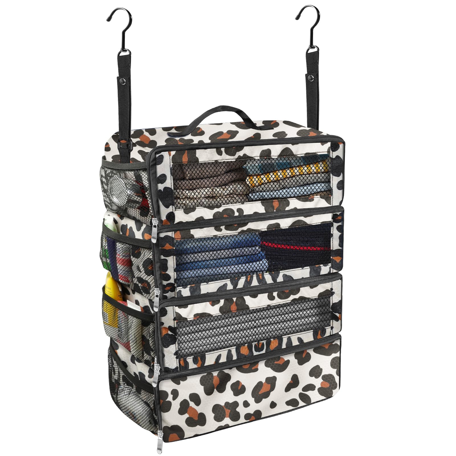 Olosar Suitcase Organizer, Travel Luggage Organizer Portable Hanging Travel Shelves Collapsible Hanging Packing Cubes for Carry on Suitcase