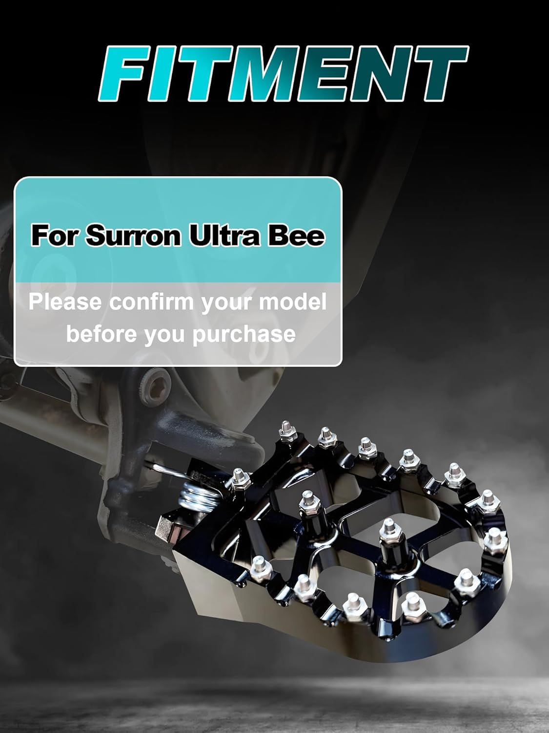 Foot Pegs for Surron Ultra Bee,7075 Aluminum CNC Footpegs Footrests Pedals for Dirt Bike Sur Ron Ultrabee Black