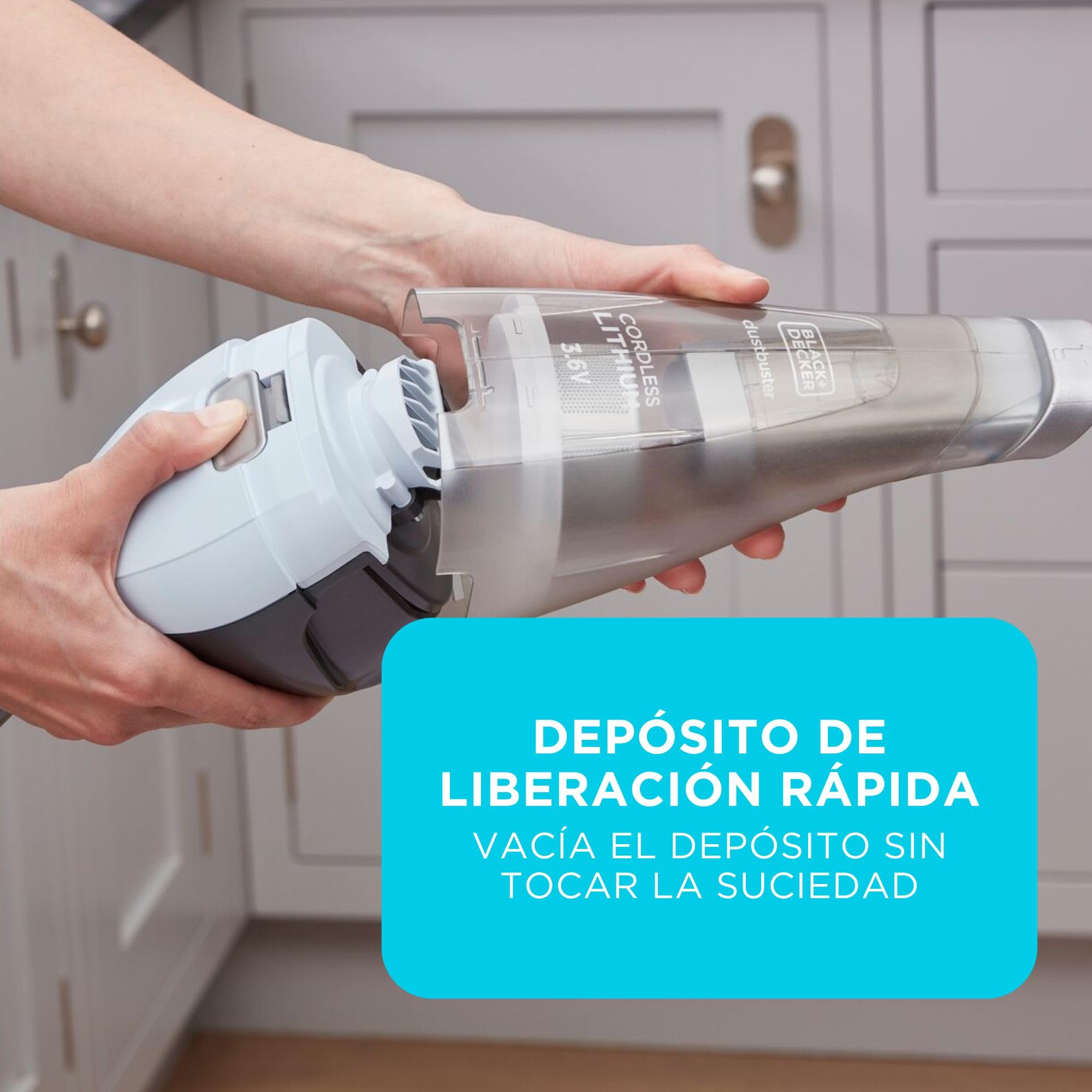 Black+Decker dustbuster 7.2V (Batería de 2.0Ah) Aspiradora de Mano Sin Cable, Morado, NVC215W-QW
