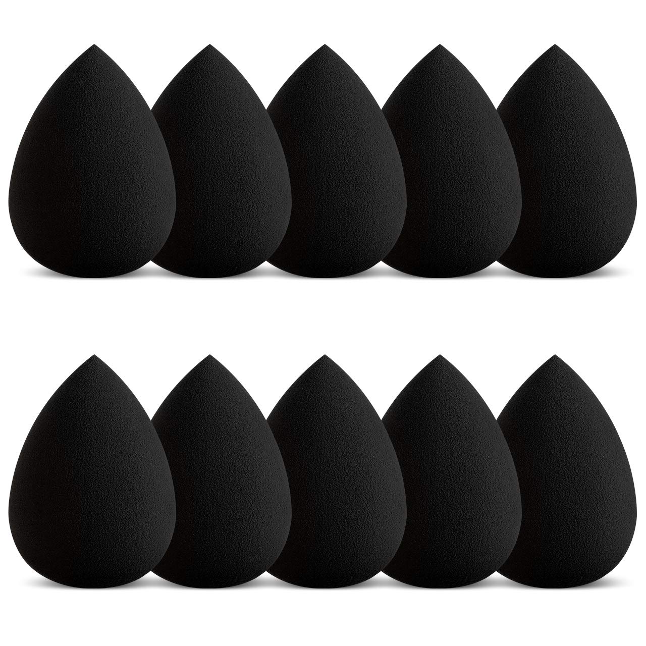 Syntus Makeup Sponge Set, 10 Pcs Beauty Foundation Sponges Blending Latex-free Washable Cosmetic Blender Applicator Puff, Flawless for Powder Liquid Cream, Black : Beauty & Personal Care