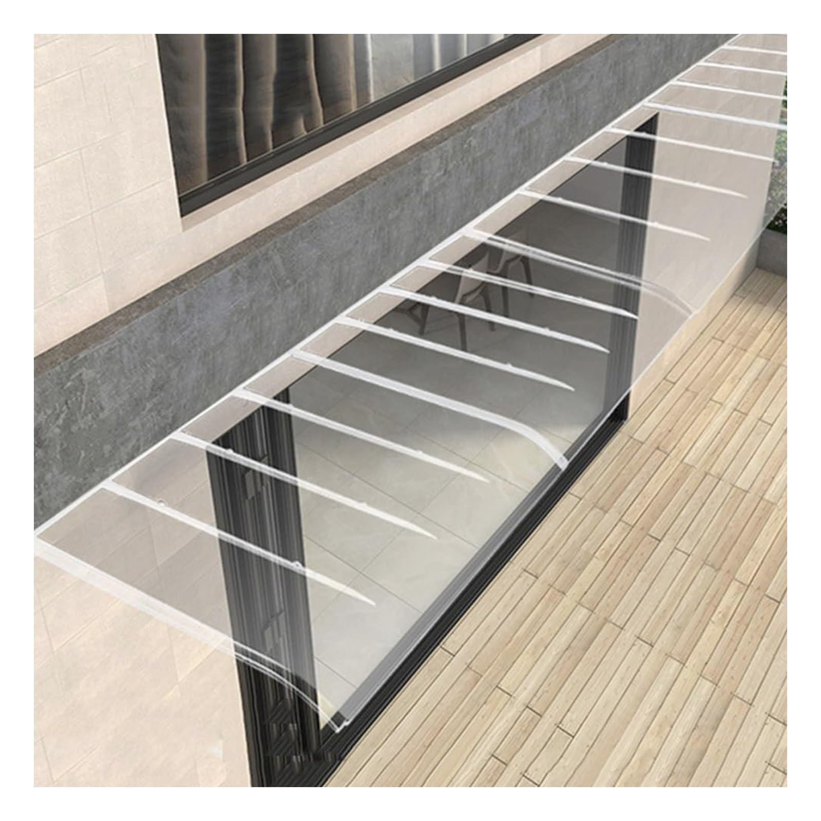 Zhengqian One Color Invisible Door Canopy,Polycarbonate Outdoor Entrance Awning,Uv Protection Rain Shelter,W 35,45,55Cm Window Awning Door Canopy,Uv Rain Snow Protection(W55*L230cm/W 21.6*L90.5in)