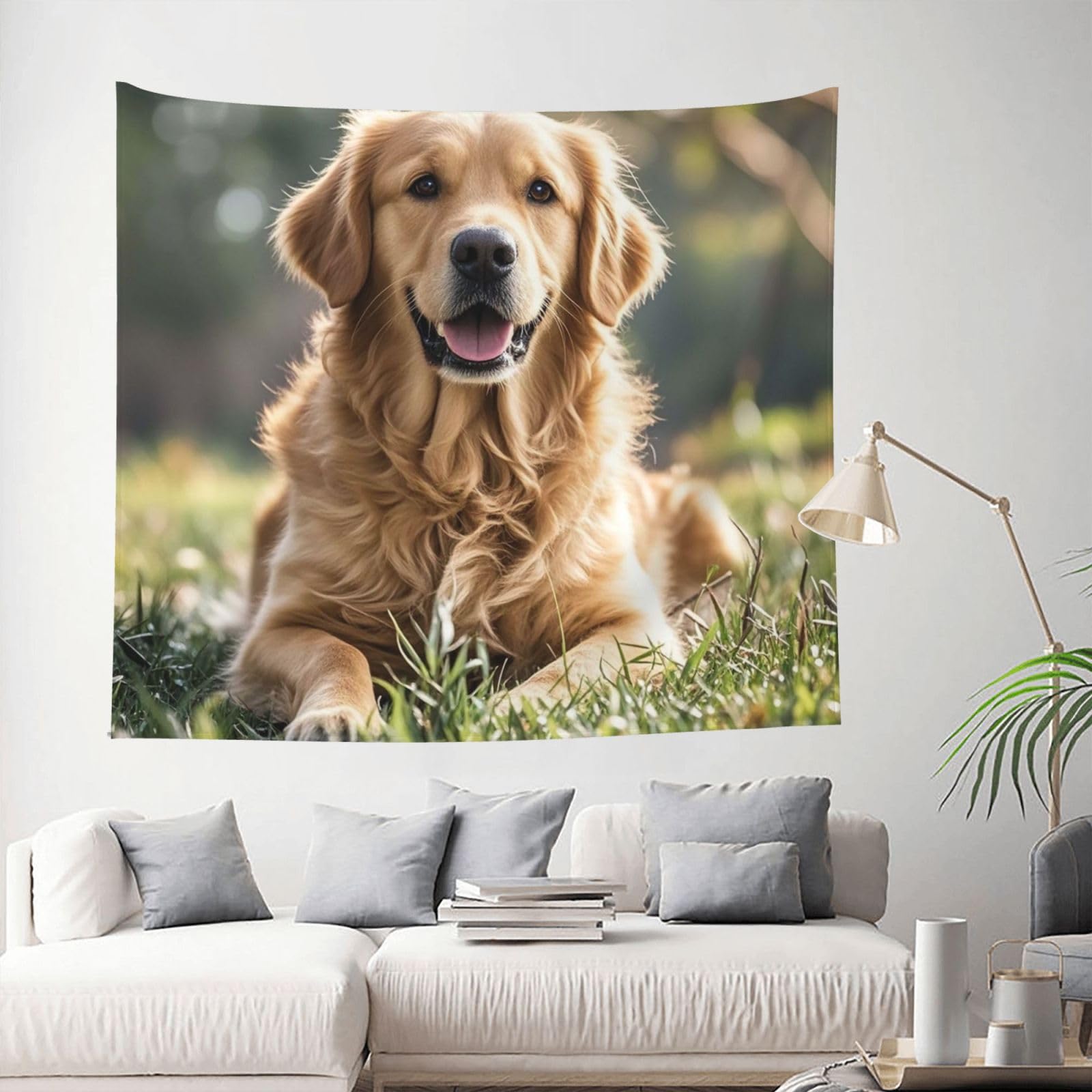 Tapestry 153 X 130 CM Inches Wall Hanging for Living Room golden retriever Tapestrys Home Decor Soft Aesthetic Tapestries Hanging Decor Blanket Wall Tapestry for Bedroom Dorm Indoor Outdoor