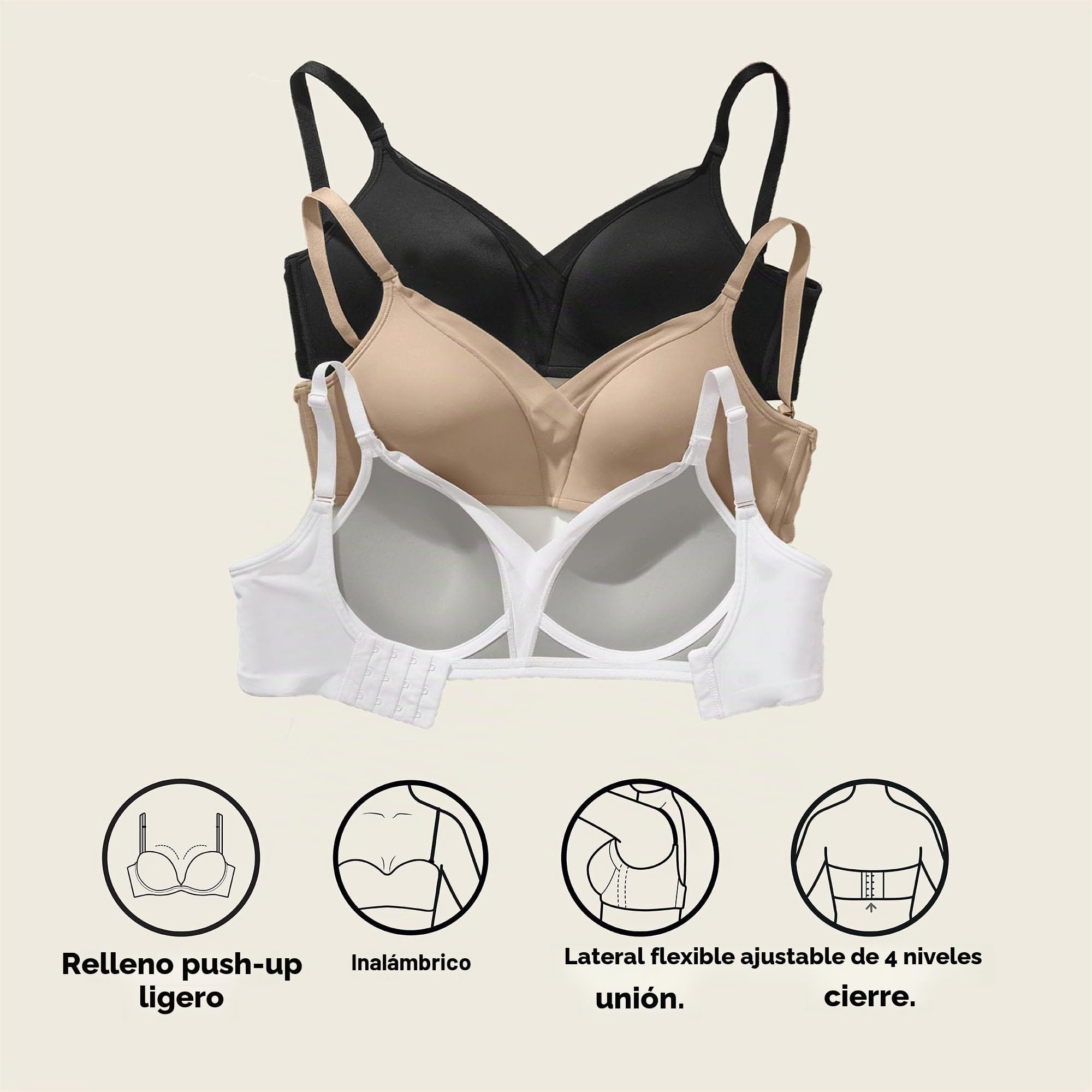 Leonisa Sujetador sin aro de Push up Alto Incorporado Magical Bra