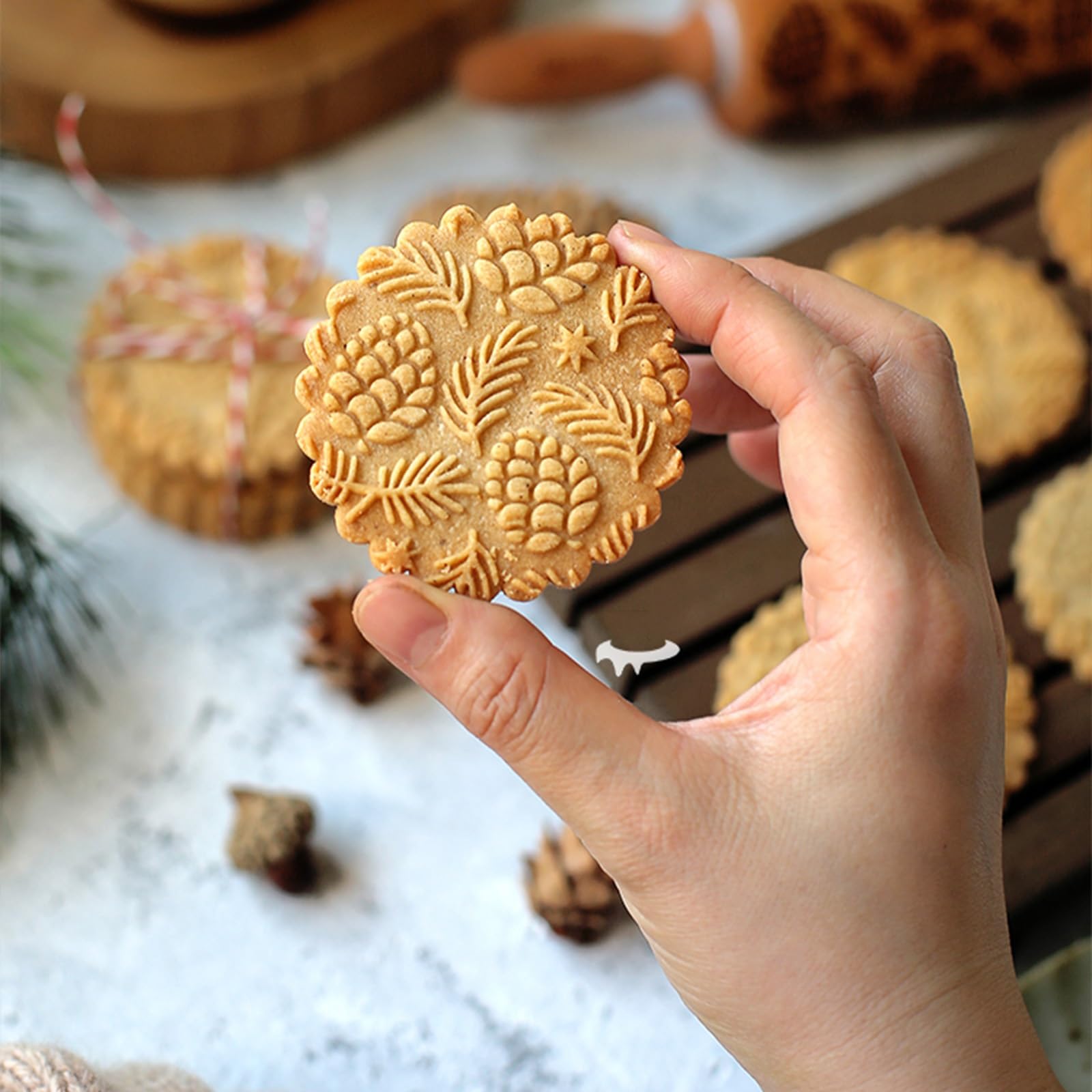 Rouleau À Pâtisserie Gaufré, Rouleau À Pâtisserie Gaufré, Rouleau À Pâtisserie Gaufré Gravé en Profondeur avec Motif De Cerf De Noël, Rouleau À Pâtisserie Imprimé en 3D Et Sûr pour L'alimentation (Co