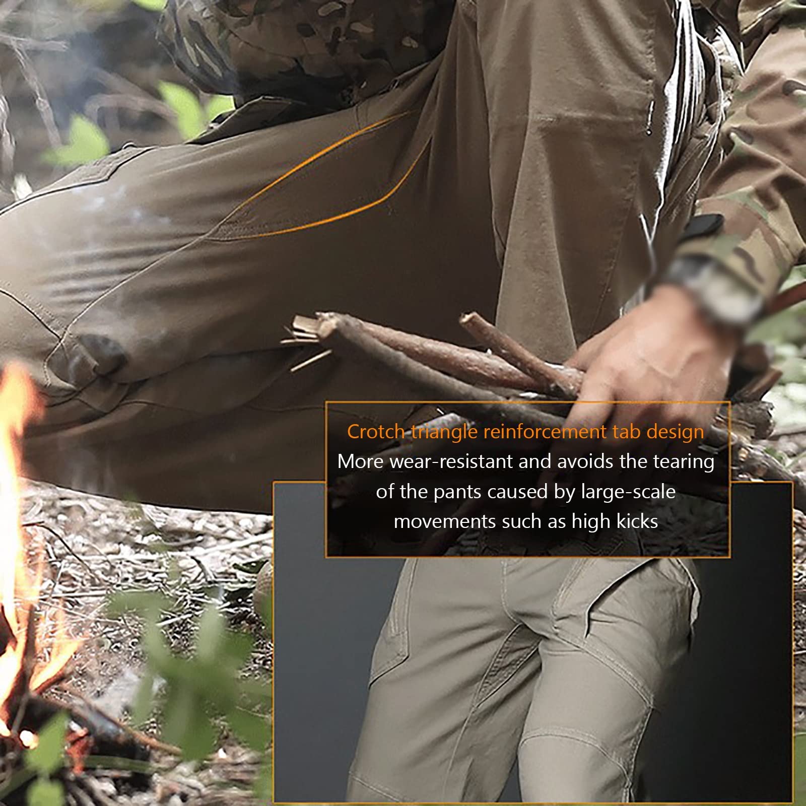 G&F Pantalones Trekking Hombre Impermeables Pantalones de Trabajo Montaña Senderismo (Color : Khaki, Size : 3XL)