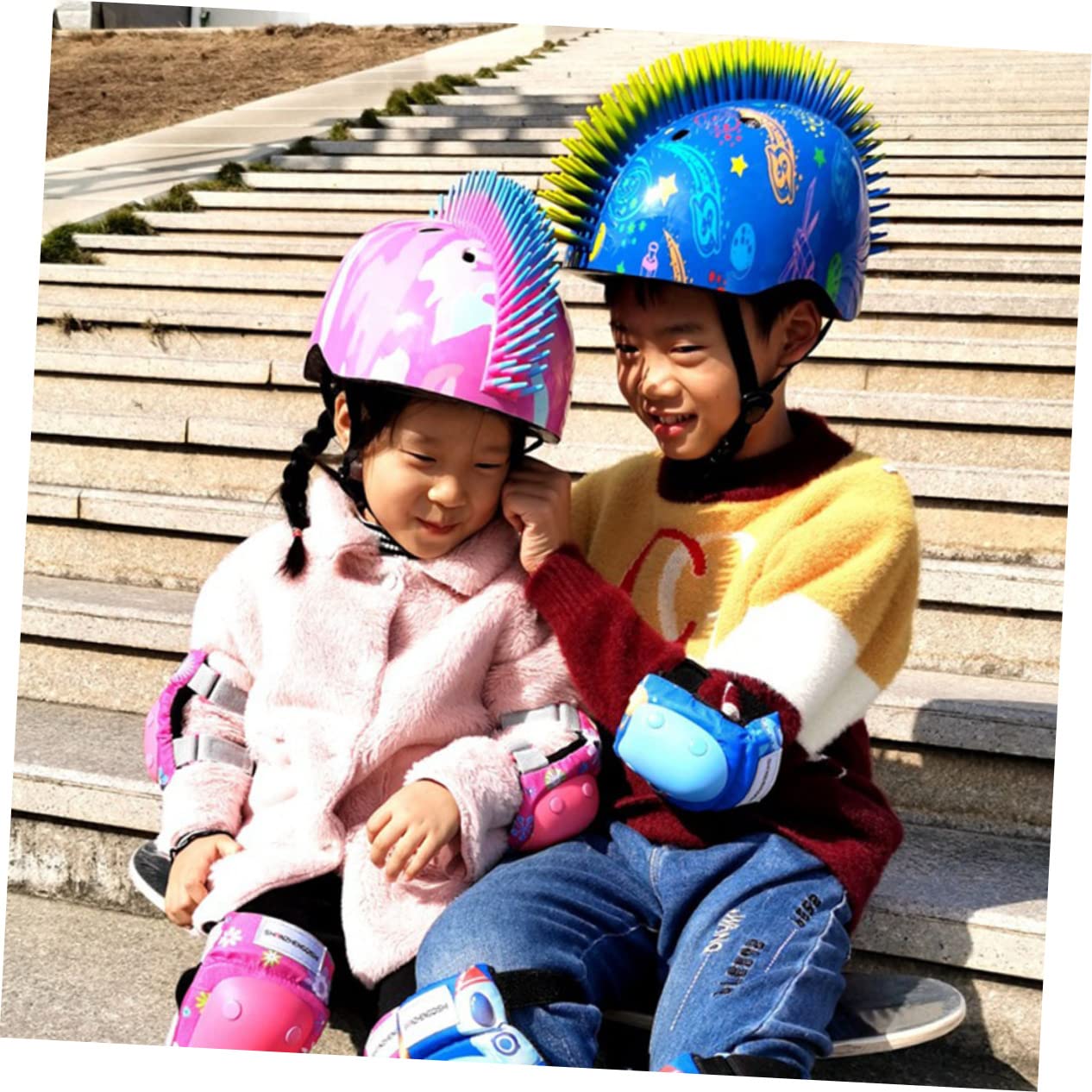 Mikinona Casco de Bicicleta para Casco de Protección Infantil y Cómodo Equipamiento de Seguridad para Ciclismo y Patinaje Unisex Color Rosa