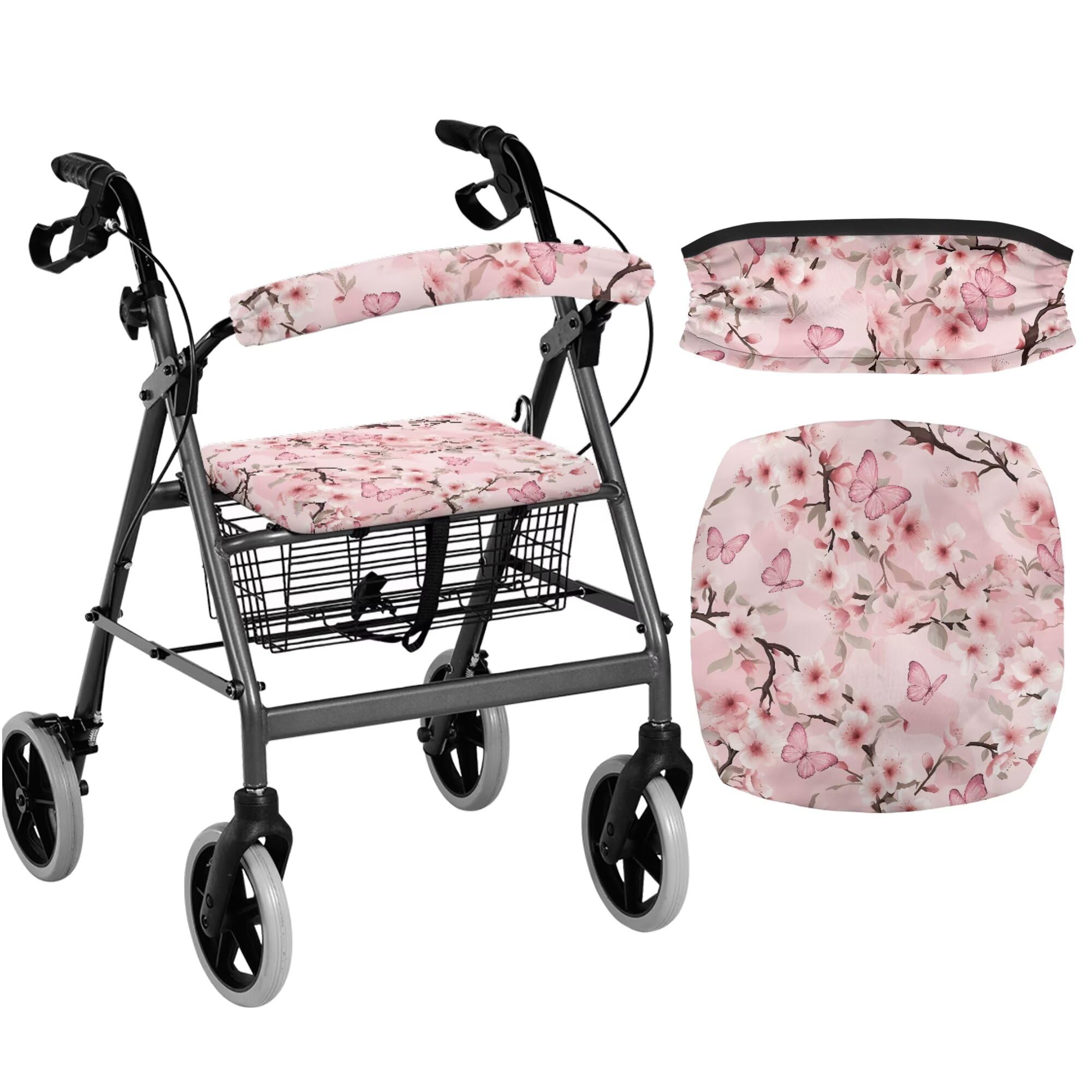 White Marble Walkers for Seniors Cover Universal Fit Walker Accessories Walkers for Seniors with Seat Cover Washable Rollator Covers — Amazon image 12
