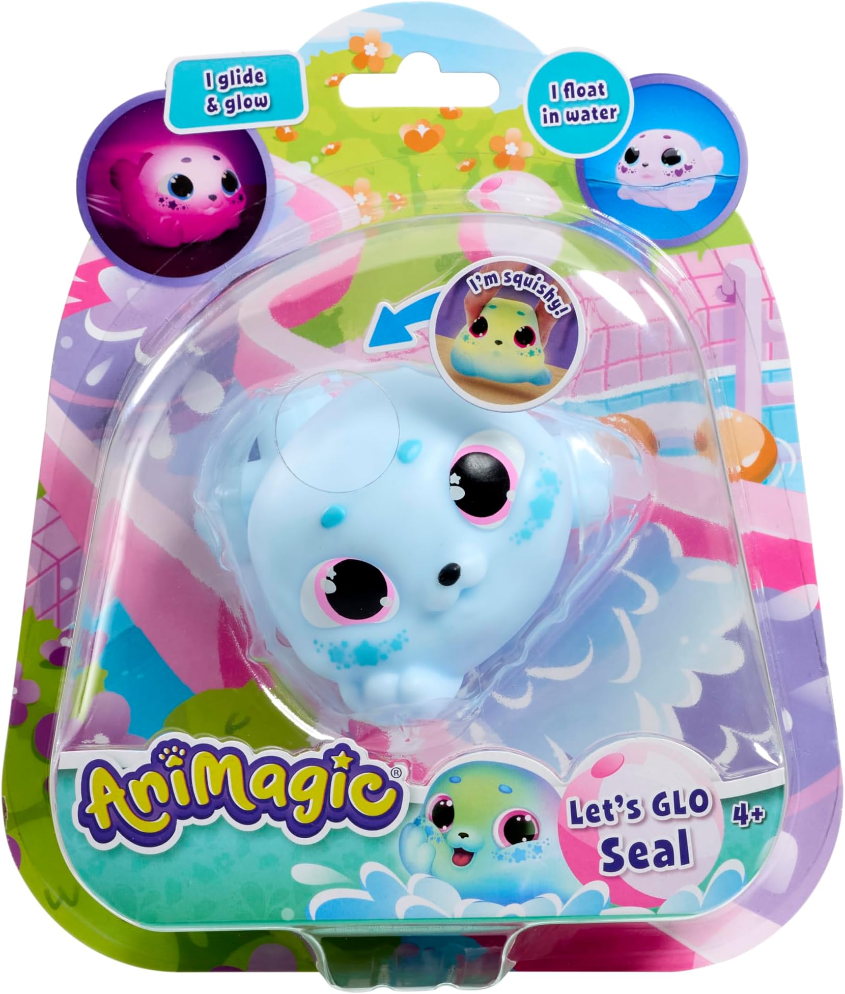 Lets Glo Seal - Blue | Your Glowing, Gliding, Squishy Best Friend | Squish It To Watch Them Glow! | Interactive Electronic Pet | For Kids Ages 4+