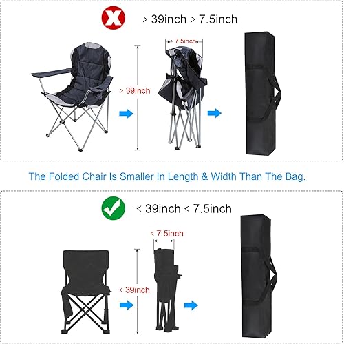 Miniatura 6 de PATIKIL Bolsa de repuesto para silla de campamento de 39 pulgadas, paquete de 2 bolsas de transporte plegables de nailon, bolsa grande con