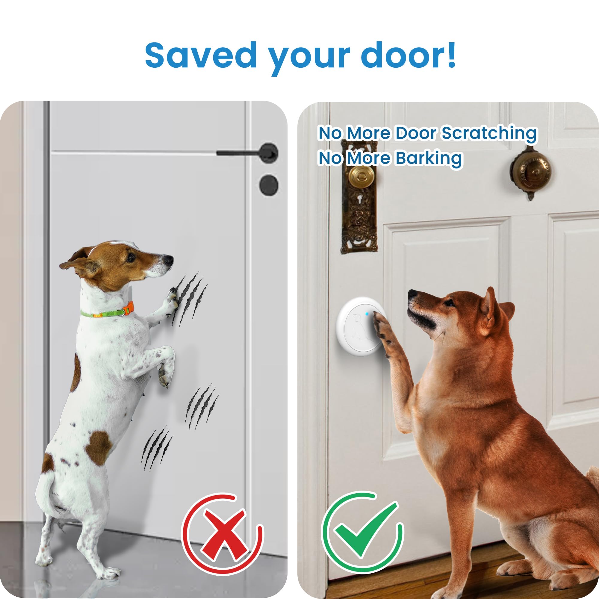 Timbre para perro para entrenamiento de orinal, timbre inalámbrico para puerta de perro que funciona a 1000 pies con botón táctil impermeable IP65, 32 melodías