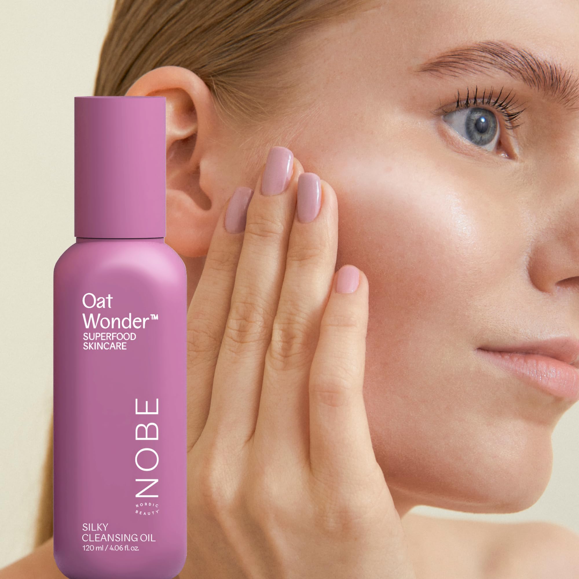 NOBE Oat Wonder Silky - Olio detergente viso 120 ml - Certificazione Ecocert delicato e a base di olio - struccante e detergente per tutti i tipi di pelle