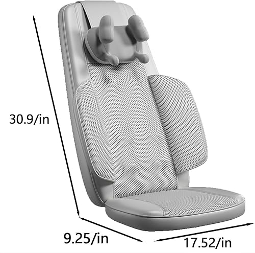 Vista 6 de Shiatsu Masajeador de espalda y cuello con calor – Masajeador eléctrico de espalda rodante, almohadilla para silla para oficina, coche, uso