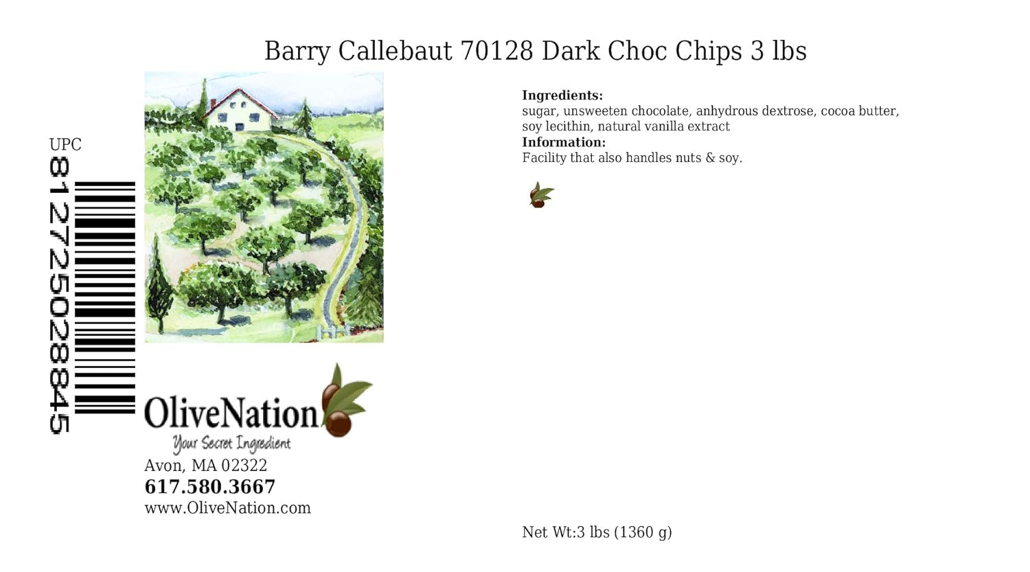 Barry Callebaut 70128 Semi sweet dark chocolate Chips 5 lbs