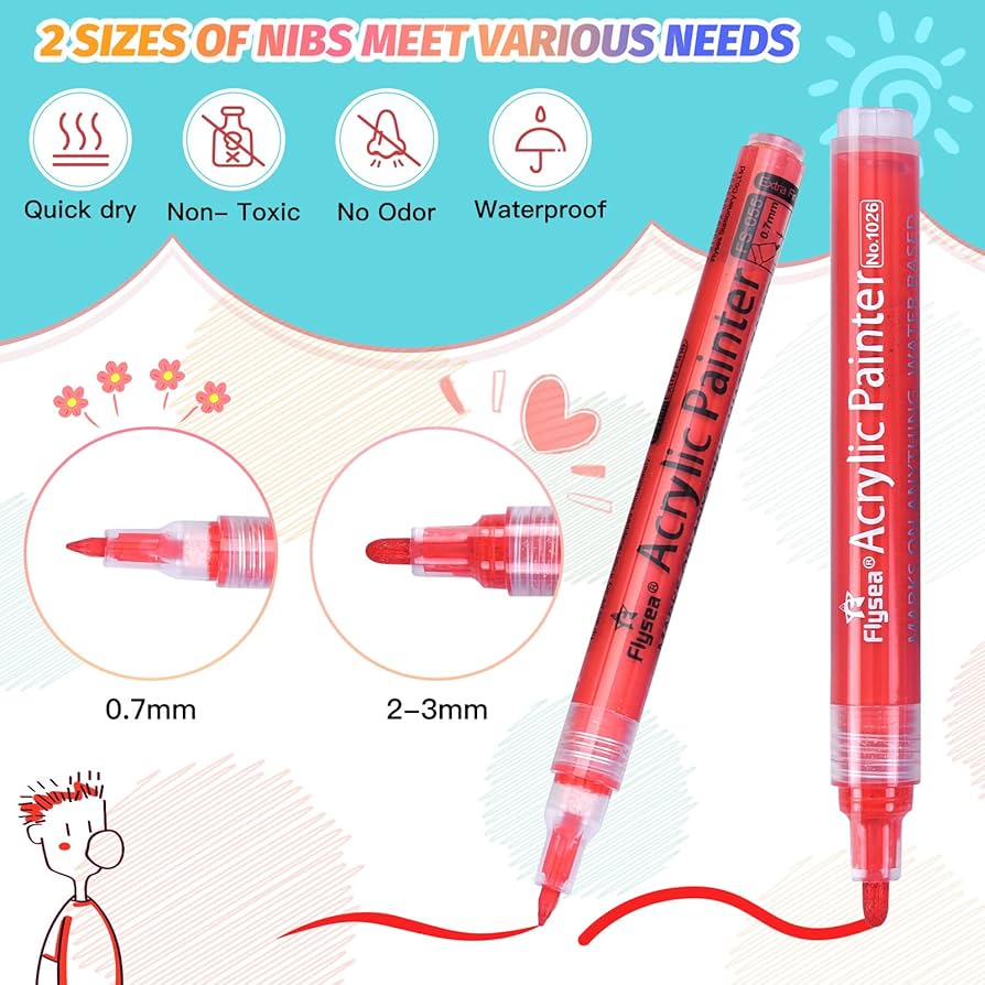 ARTCY アクリルペイントペン - 12本のアクリルペイントマーカー 中字 Amazon | ARTCY アクリルペイントペン - アクリルペイント