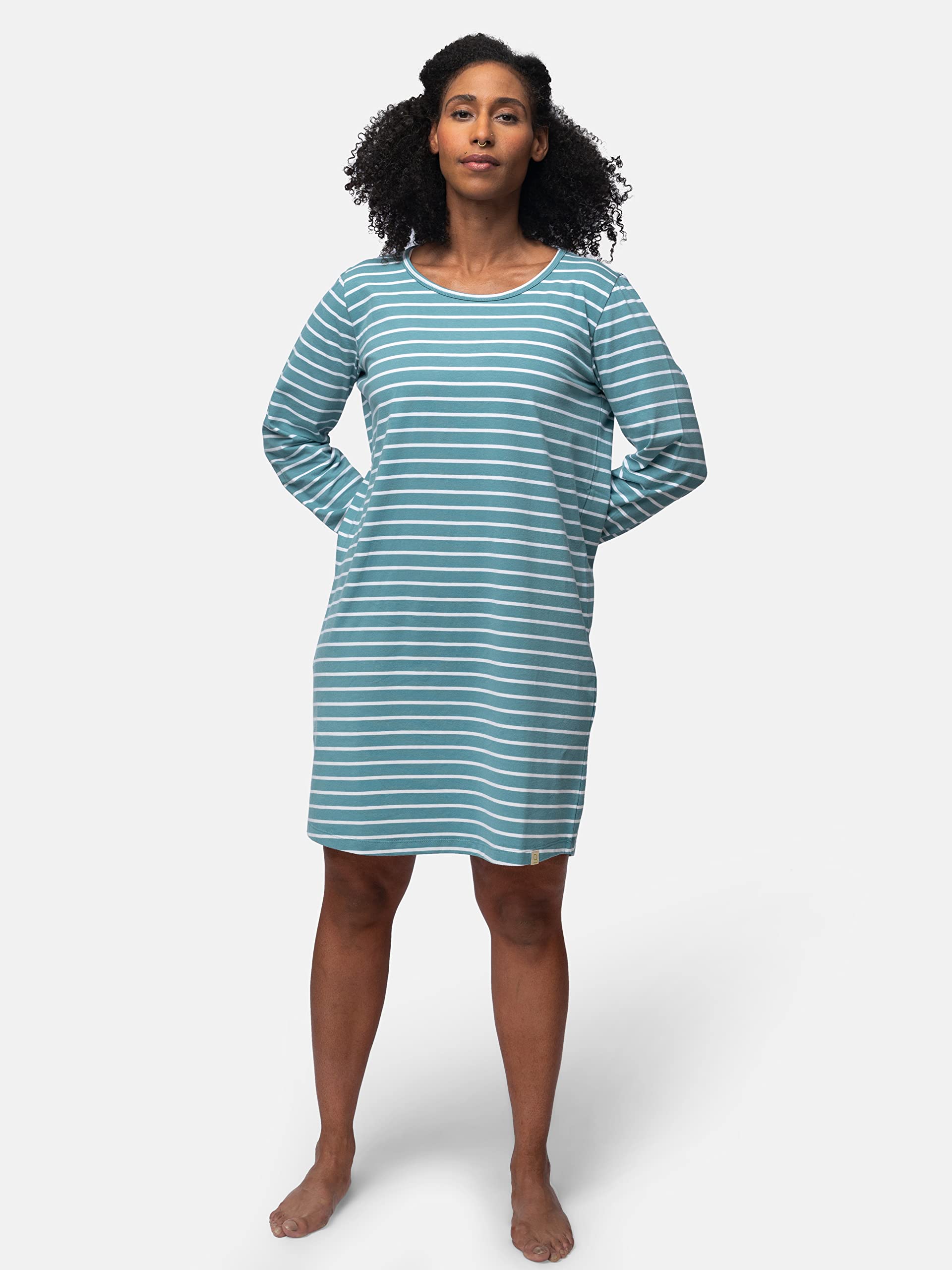 Damen Sleepshirt Ringel, GOTS-Zertifiziert Nachthemd