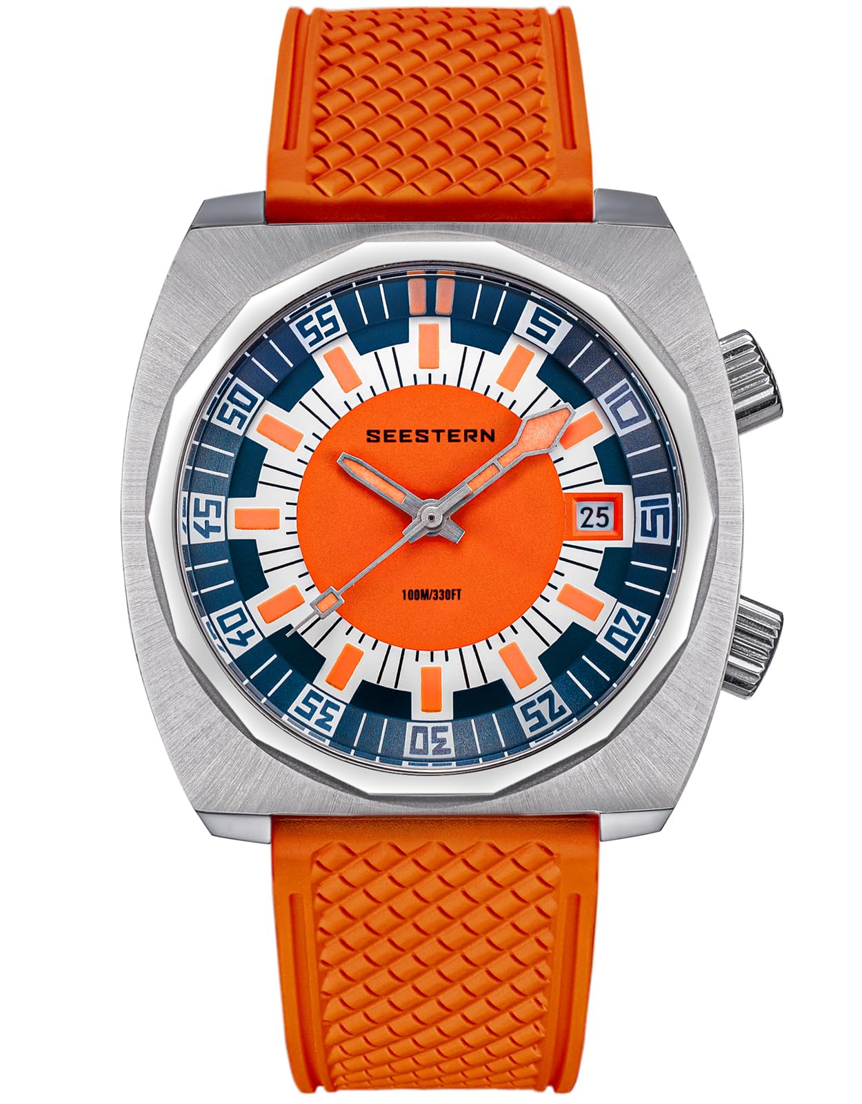 Sugess S471.01.O - Orologio sportivo meccanico da uomo, con lunetta interna, modello Seagull 1963