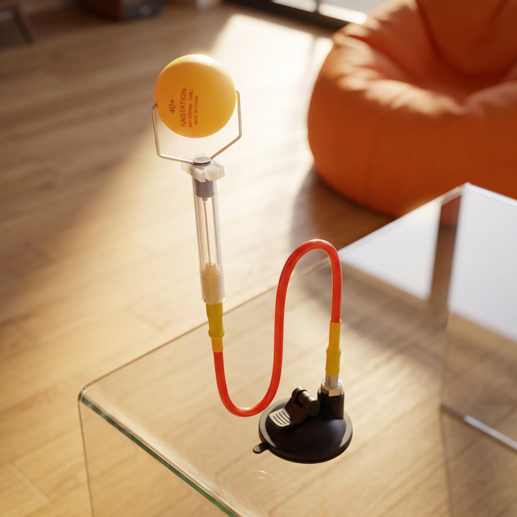 Toddmomy 1 set di attrezzo per allenamento di rimbalzo ping pong con base a | Attrezzo per allenamento di ping pong con rimbalzo, robusto di fissaggio a ventosa, ideale per esercizi individuali, design