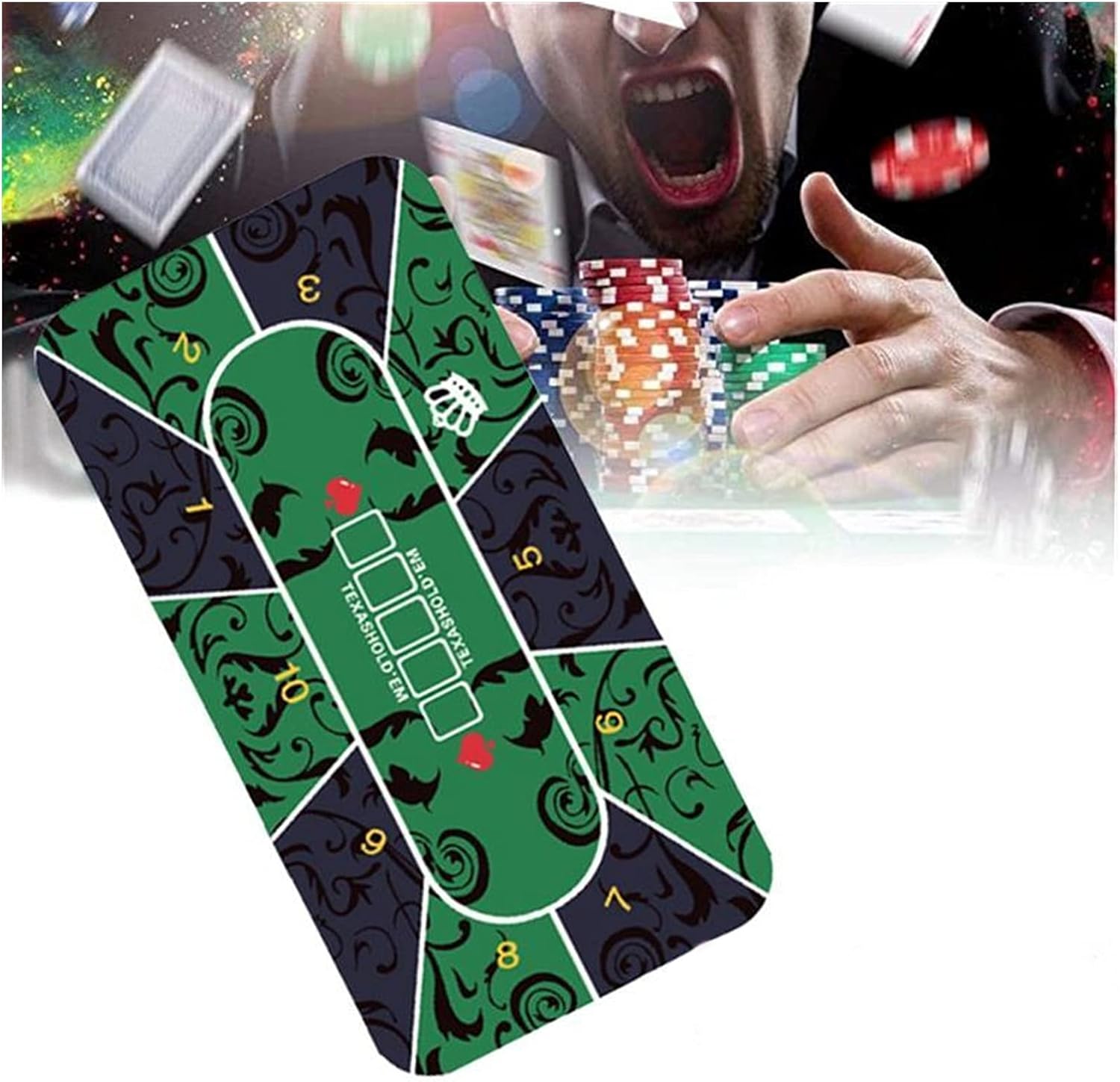 Layout Poker mat Poker Tablecloth 1.20.6m Texas Poker Table Cloth Poker Mat Card Game Mat Portable Playmat Home Gambling Board Game Gaming Mat (Color : Style 2) (Style 4)