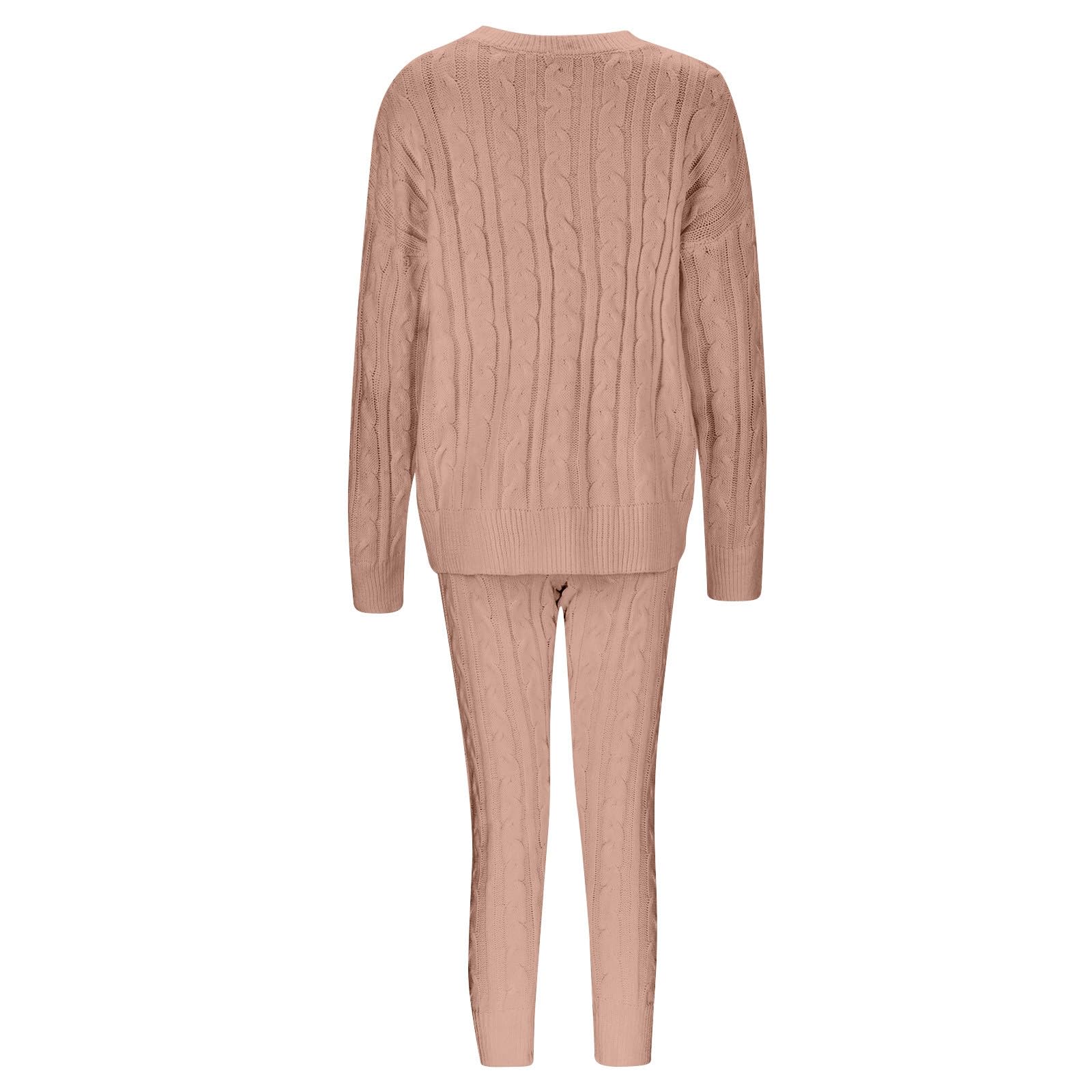 Generico Tuta Elegante Donna Autunno Inverno In Maglia A Trecce Due Pezzi Look Raffinato E Caldo Per La Stagione Fredda Tuta Elegante Donna