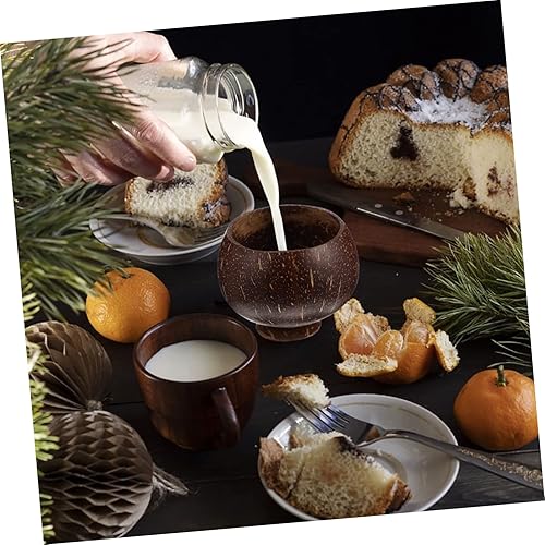 Miniatura 5 de MERRYHAPY Cuenco de ensalada de cáscara de coco creativo, cuchara de coco natural, cuenco de almacenamiento para cereales y servir decoración de