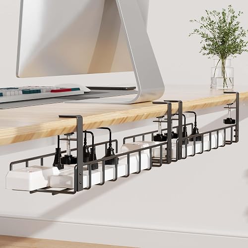 2 Pack Under Desk Cable Management Tray