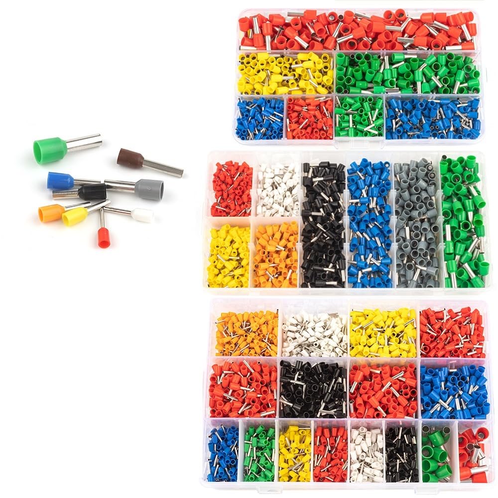 AARTERZZA Boxed Insulated Ferrules Cord End Crimping Terminal Block Wire Connector Electrical Cable VE Crimp Terminator Set(1800PCS)