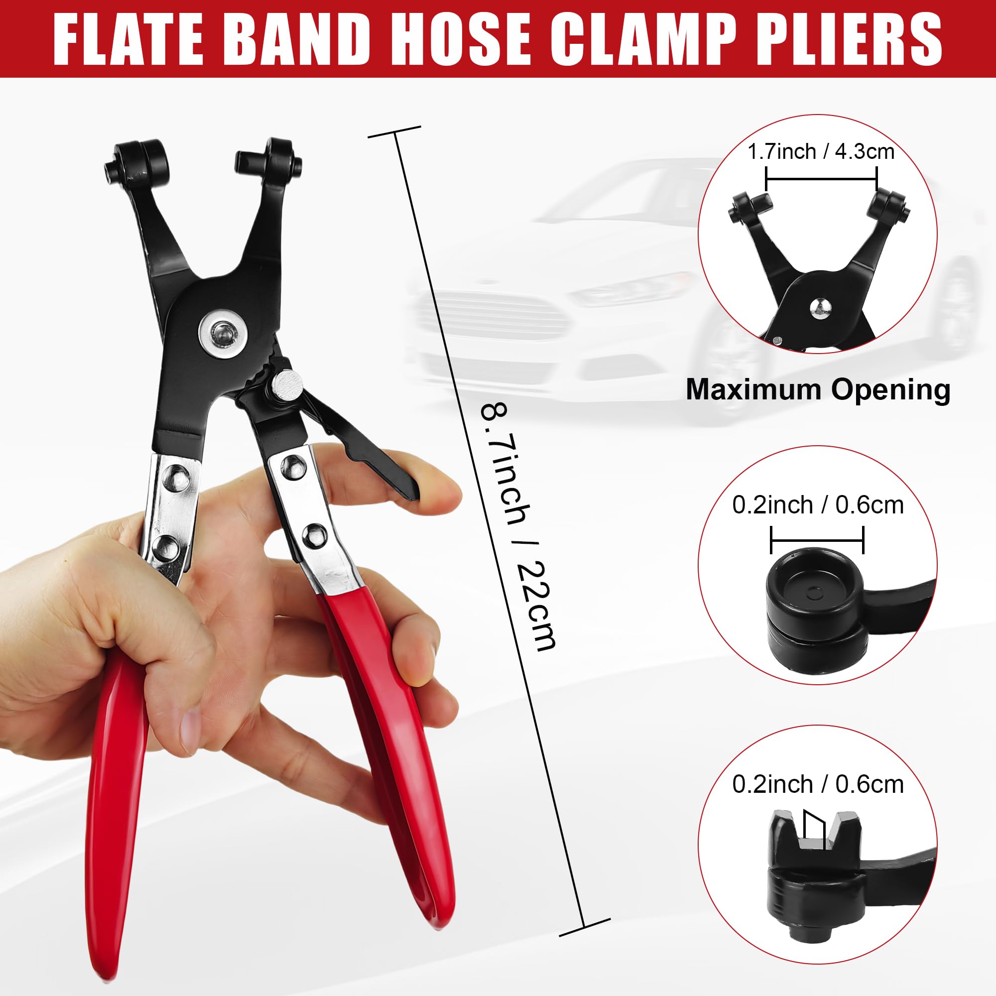 WENLISELL 4 PCS Hose Clamp Pliers, Clic-R Type Clamp, Long Reach Hose Clamps Pliers, Removing Hoses Clamps - Image 4
