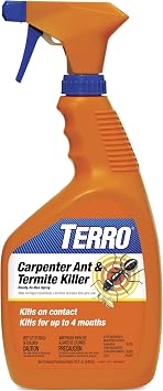 TERRO Ready to Use Carpenter Ant & Termite Killer - Indoor Carpenter Ant Killer, Termite Killer Spray - Do It Yourself Termite Treatment - T1100-6, 32 oz spray bottle