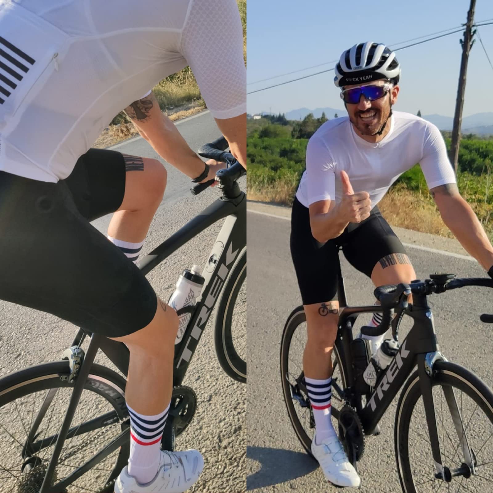 Socken Herren Anti Rutsch Silikon Aero Socken White Line Herren Fahrrad Sport Lauf Socken 6St