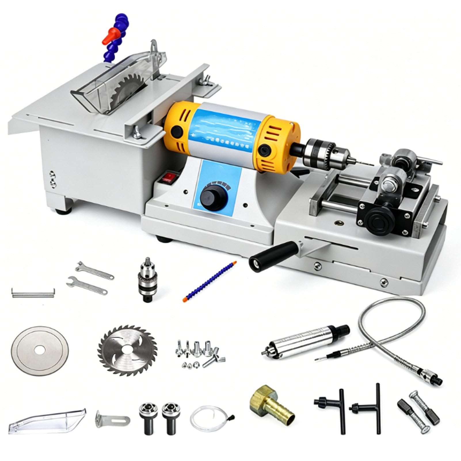 750W Mini Lapidary Equipment for Jewelry and Gemstone Polishing, Gemstone Grinding Faceting Machine, 800-10000 RPM Jewelry Polisher, for Cutting Grinding Drilling StandardKit