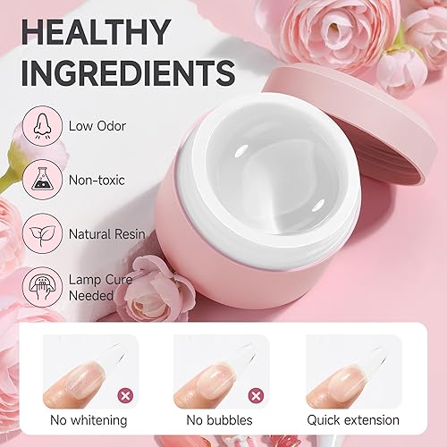 Miniatura 5 de UNA GELLA Gel constructor para uñas 1.2 fl oz 3D moldeado arte de uñas gel para esculpir uñas gel duro no pegajoso pegamento de uñas sólido U VLED