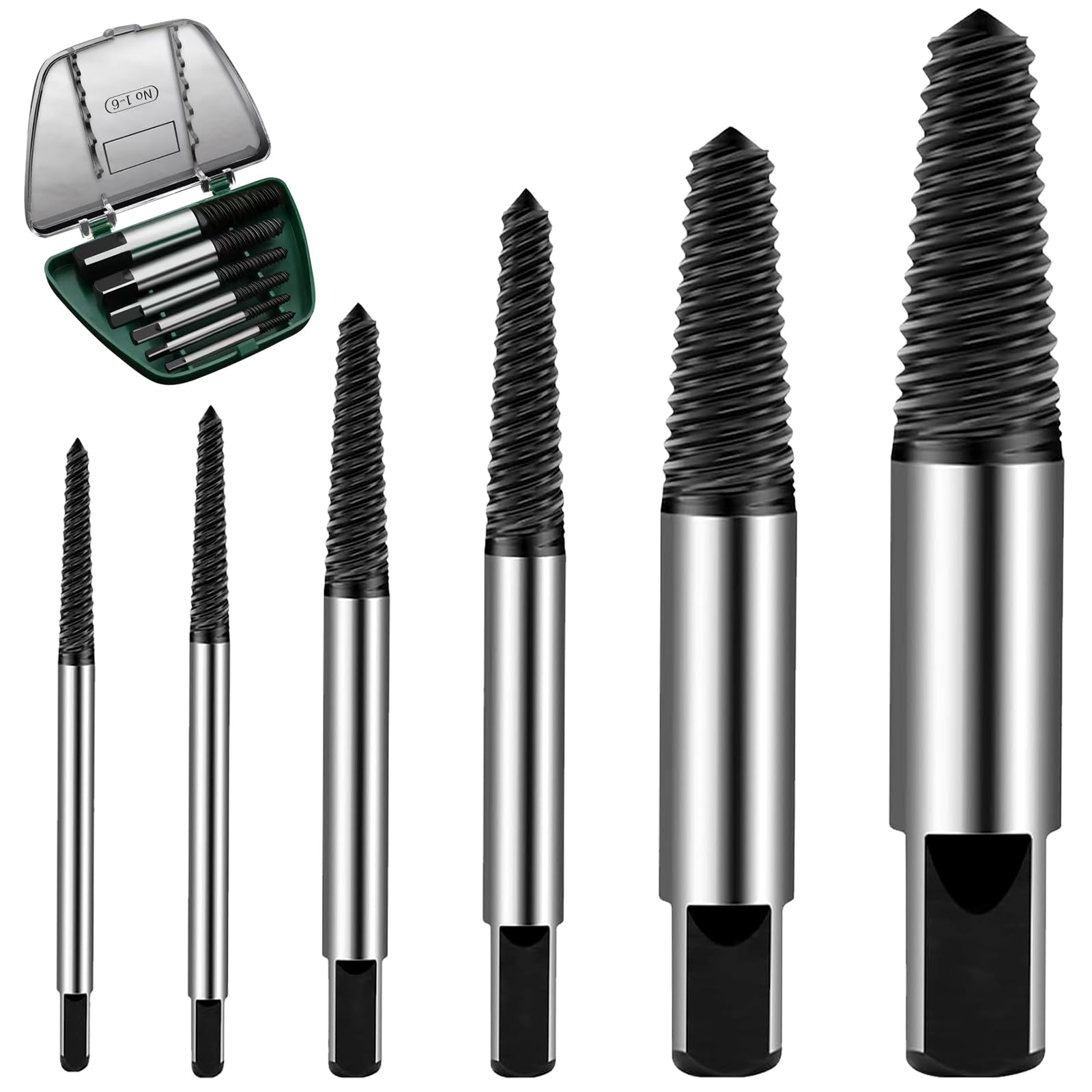 Schraubenausdreher,Linksausdreher Set,Screw Extractor Kit,Ausdreher Set Profi für Beschädigte Schrauben, Rohre, M3-M25 (Kohlenstoffstahl – Feingewinde)