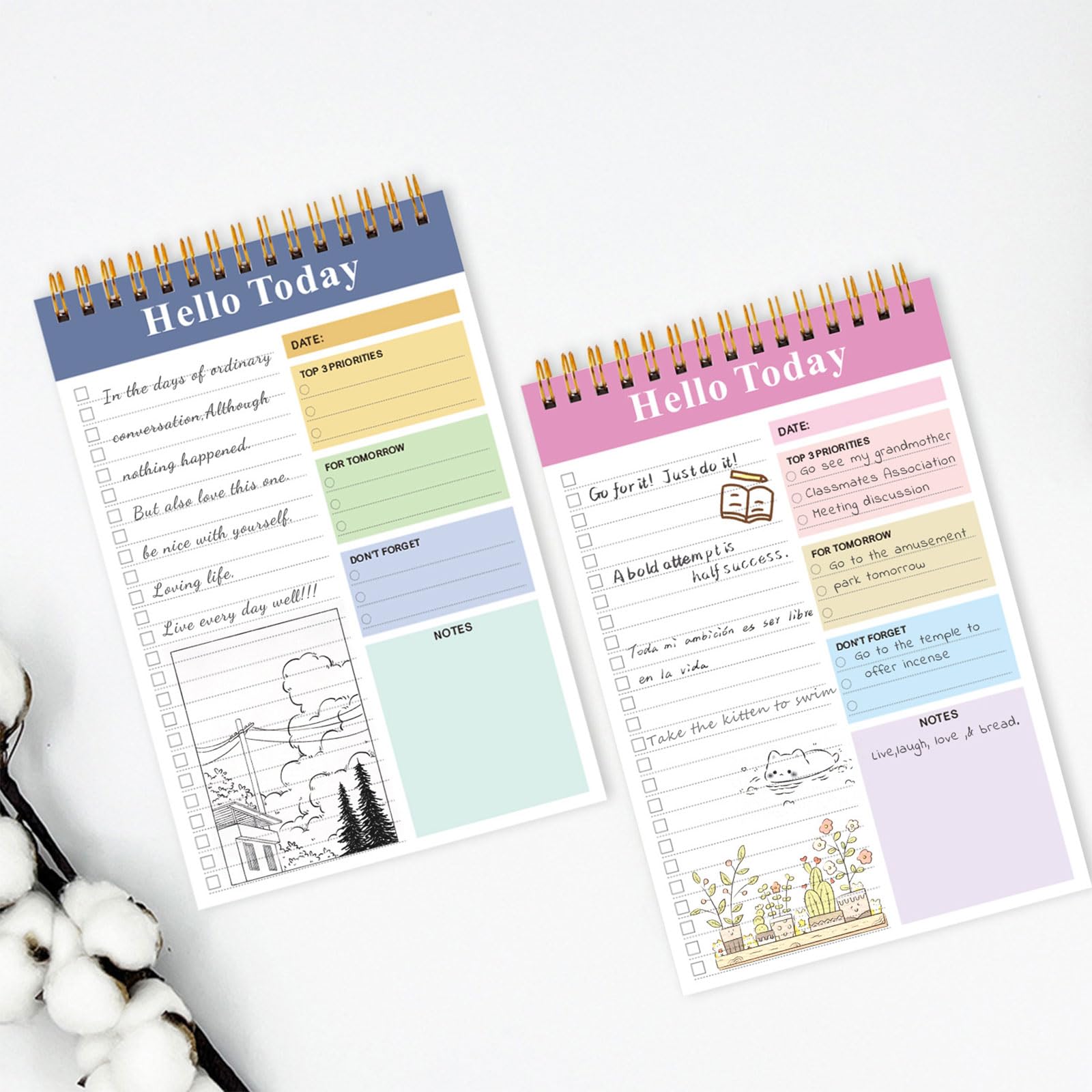 4 / set a 5 quaderni a spirale quaderno diario pratico pianificatore quotidiano quaderni cancelleria forniture per ufficio scolastico