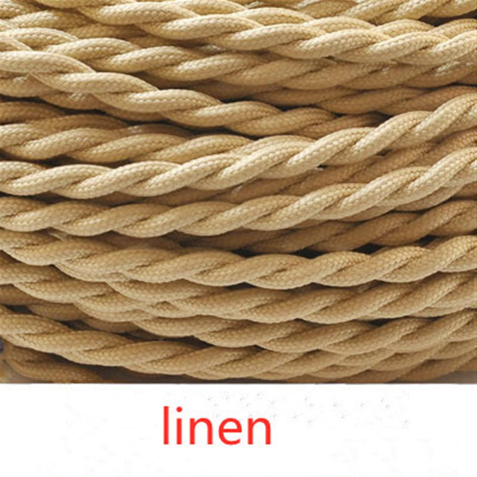 filo tessile intrecciato, Filo elettrico in rame rivestito in tessuto 2x0,75 mm, 250 V(Linen,8Meter)