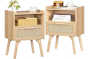 Lerliuo Rattan Night Tables Set of 2