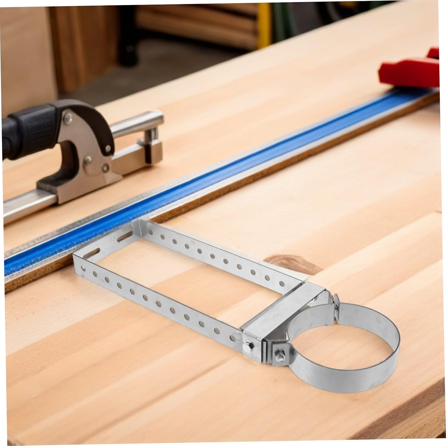 Metal Pipe Hanger Clamp 15cm Diameter Wall Support Bracket | Silver Finish, High Temperature Resistance, Reliable Fixation, Effortless Installation for Home and Outdoor Gatherings