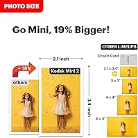 Vista 4 de Kodak Mini Shot 2 Retro 4PASS - Cámara digital instantánea 2 en 1 e impresora fotográfica (2.1 x 3.4 pulgadas) + 8 hojas, color blanco