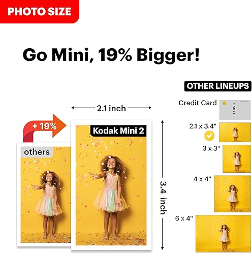 Miniatura 4 de Kodak Mini Shot 2 Retro 4PASS - Cámara digital instantánea 2 en 1 e impresora fotográfica (2.1 x 3.4 pulgadas) + 8 hojas, color blanco
