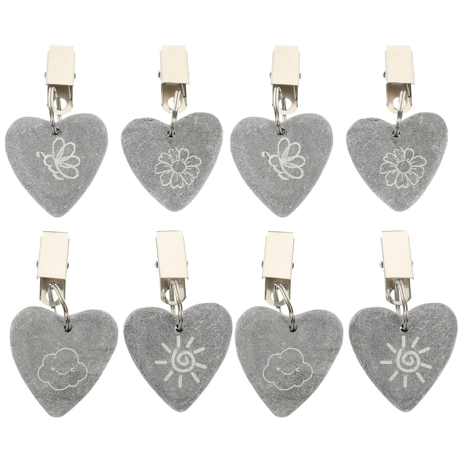 HEMOTON 8pcs Tablecloth Weights for Outdoor Furniture Clip Picnic Tablecloth Clips Stone Weight Clamps