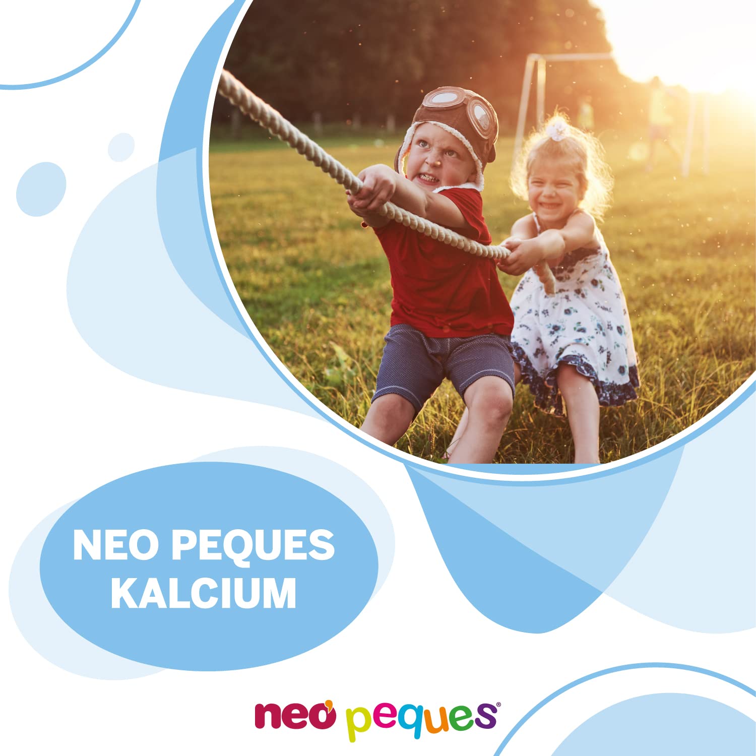 NEO PEQUES Gummies Kalcium + 30 Gominolas Calcio Vitaminas K2 D3 Caramelos Masticables Niños Sabor Yogur