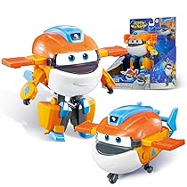 Super Wings Transformable aeroplano Supercharged Taki, altezza circa 12,7 cm, Figura d’azione 2 in 1, aeroplano giocattolo e figura robotica per bambini e bambine a partire da 3 anni