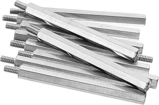 PATIKIL M3x50mm+6mm Male-Female Hex Standoff, 10 Pack Stainless Steel PCB Standoffs Screws for Motherboards, Computer Cases, Circuit Boards, Electronics