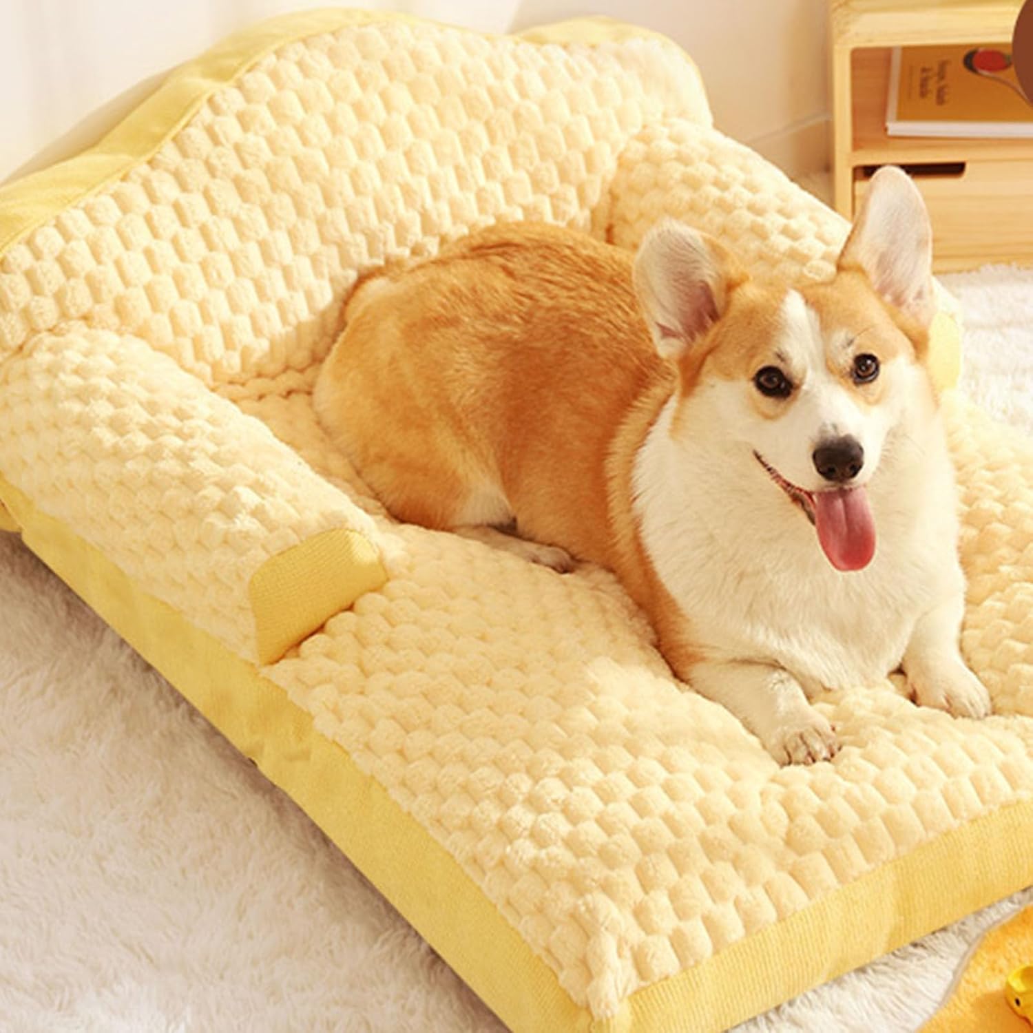 Warm Winter Cat Bed and Pet Mat Detachable and Washable Dog Bed for Cozy Cat Sofa Autumn/Winter Cat Bed,M(23x20x10)