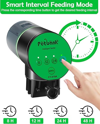 Miniatura 2 de Petbank Comedero automático para peces para acuario, dispensador automático de alimentos para peces, funciona con pilas, temporizador de vacaciones,