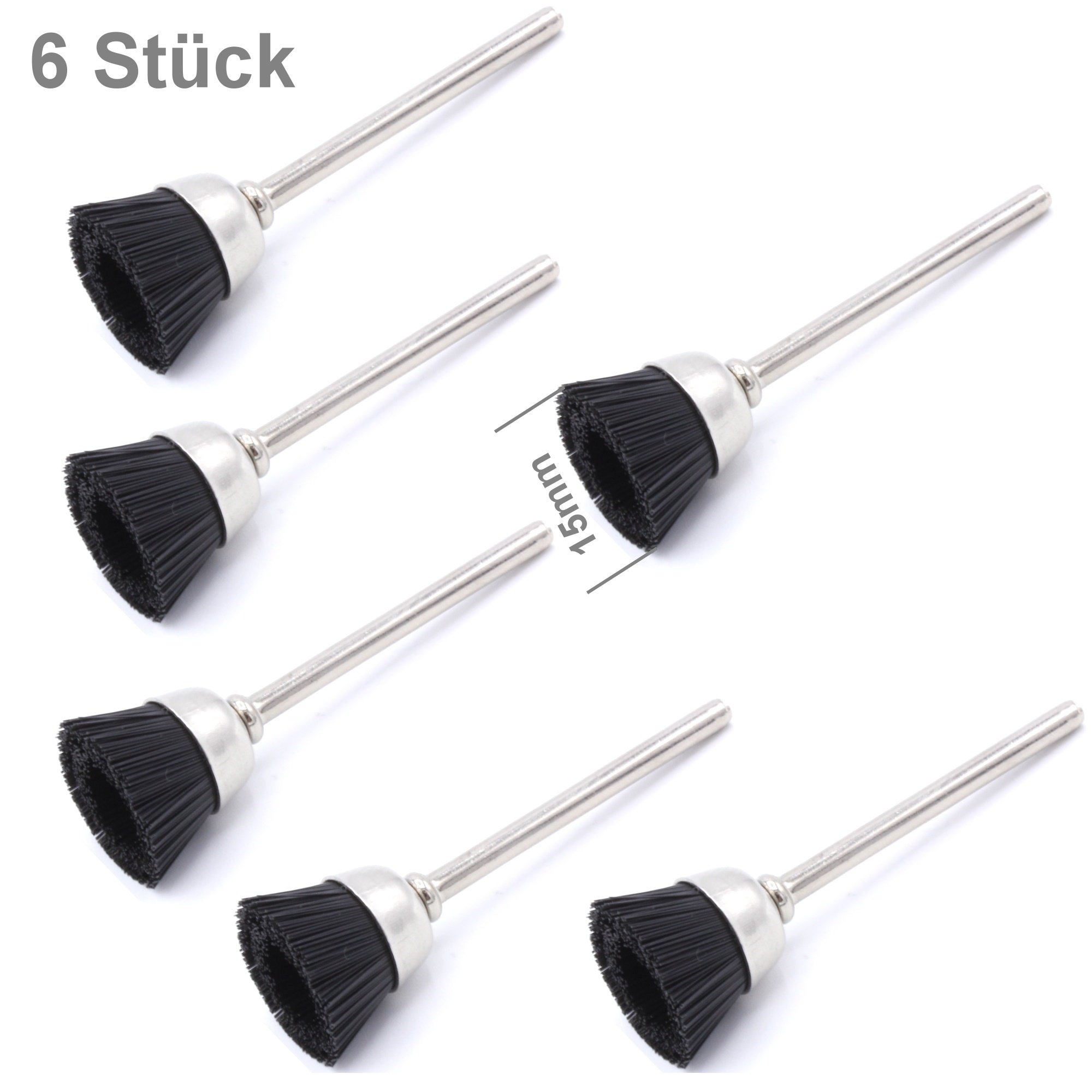 6 spazzole in nylon per lucidatura a setole 15 mm, compatibili con Proxxon Dremel